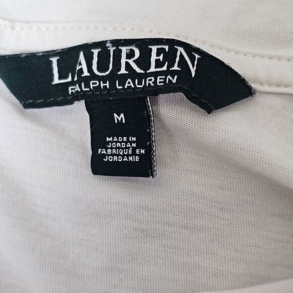 Lauren Ralph Lauren Pocket‎ Basic T-Shirt sz M Beige Soft - Picture 3 of 5